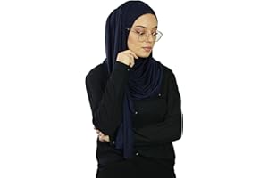 LAMIS HIJAB Hijab Foulard à Enfiler avec ouvertures pour lunette pour femme musulmane voilée châle islamique voile enfilable HE500