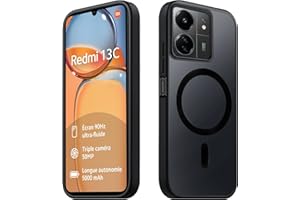 Tawarror Magnetyczne etui na telefon Xiaomi Redmi 13C, matowe, półprzezroczyste etui na telefon komórkowy do Redmi 13C/ Xiaomi Poco C65, tylna strona z poliwęglanu, odporne na zarysowania, tworzywo