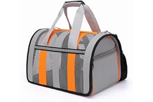 DU DU SILKLY DUDUsilkly Soft-Side Cat Carrier Bag, Portable Pets Carriers For Cats Dogs，dog carrier with pet mat，dog carrier (S, Orange)