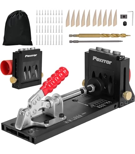 LUMBER JACK PHJ95 Pocket Hole Jig Kit Professional Tool For Woodworking & Carpentry Projects Includes Drill Bits, Screws & Wooden Pegs, Red Anodised Steel - View #9