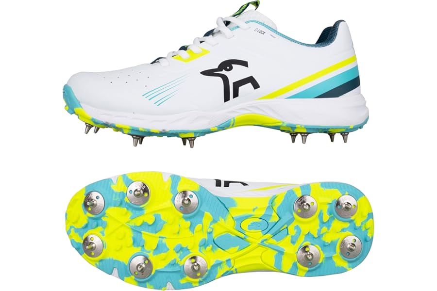 Kookaburra KC 3.0 Spike Cricket Shoe - Aqua/Yellow