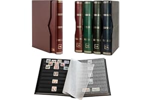 PROPHILA COLLECTION Prophila Album pour Timbres 60 Pages intérieur Noir étui de Protection Brun