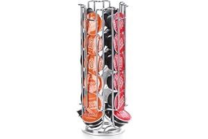 COBB INDUSTRIES® - Hathor CH0028 - Porte Capsules Rotatif Tournant Distributeur Présentoir pour 24 capsules Dolce Gusto Acier chromé