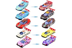 TUBAWD 5Pcs Colour Changing Cars, Hot Wheels Colour Reveal, Street Machines Colour Change Cars, Mini Car Toys Racing Car Playset, Water Activated Colour Changing Toy (Random Color)