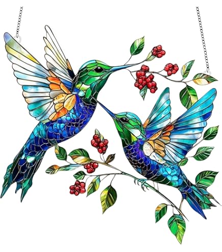 Acryl Kolibri Sonnenfänger - Buntglas Fensterdeko Mit Prismen-Effekt Für Garten & Wohnung