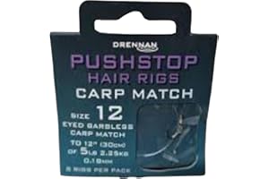 DRENNAN CARP MATCH QUICKSTOP HAIR RIGS SIZE 12 - HNQCMA012