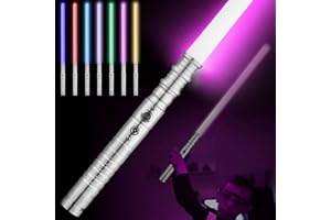 Cunsieun Sabre Laser en métal Smooth Swing, RGB 7 Couleurs LED Sabre Laser avec poignée en métal, simuler Le Son de Combat de Film, Cosplay丨USB Rechargeable 77cm