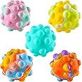Xesakesi 5 PCS Pop Ball Bubble Sensory Fidget Toys Pack, 3D Fidget Ball Pop Toy Silicone Bouncing Ball Stress Relief Hand Toys, Pop Party Favor for Adult Kids (Pop Ball)