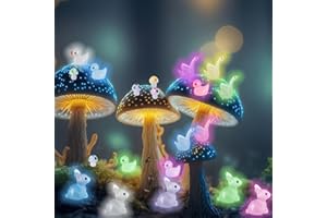 Zeuwets 20Pcs Princesse Mononoké,Mini Lumineux Arbre Elfes, RéSine Prinzessin Mononoke Décoration de Jardin Micro Paysage Accessoires pour Our IntéRieures et ExtéRieures Pelouse