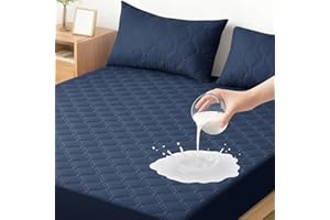 Ystyle Protector Colchon Impermeable 90x190 CM, Funda Colchon Antiacaros Antiarañazos, Elástico En Todo El Contorno, Cubre Colchon Hipoalergénico, para Altos De Colchón De 30cm, Azul Oscuro