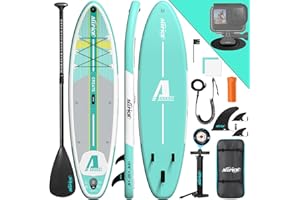 ALLPICK Premium SUP Board Set, Stand Up Paddling Board Aufblasbar, Mit Universal Kamerahalterung, Komplettes Zubehör, Verstellbares Paddel, Anfänger, Fortgeschrittene, 180kg