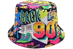 MILAKOO Bucket Hat Chapeaux de Pêcheurs Retro 80's 90's Style Chapeau de Pêcheur à la Mode Unisexe Réversible Chapeau de Pêcheur Double Face Chapeau de Soleil