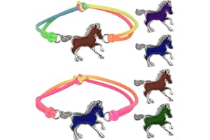 DealKits 2 bracciali con cavalli per bambini, con cambiamento di colore, per gli appassionati di cavalli, ideali come regalo di compleanno per bambini, per ragazzi e ragazze