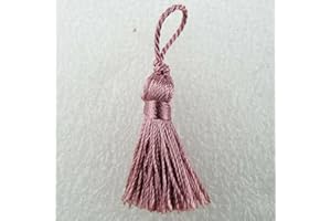 TURNER BROWNE CRAFTS 19 COLOUR 35mm 40mm Length Shiny Rayon Small Mini Keys Gifts BUY 4 8 Tassels 032, 99 Dusky Rose Pink, Pack of 4