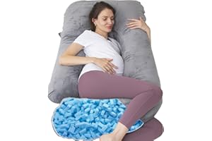 TaiBest U Shaped Full Body Pregnancy Pillow with Removable Cover for Maternity Women,Pregnancy Pillows for Sleeping,Support for Back, Legs, Belly,55 Inch Pregnancy Pillow for Women