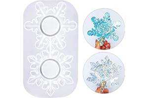 PHOGARY Christmas Candle Holder Tealight Candle Holders Snowflake Resin Moulds Silicone Mould, Epoxy Resin Casting Molds for Christmas Xmas DIY Crafts Home Jewelry Decor Ornament Decoration