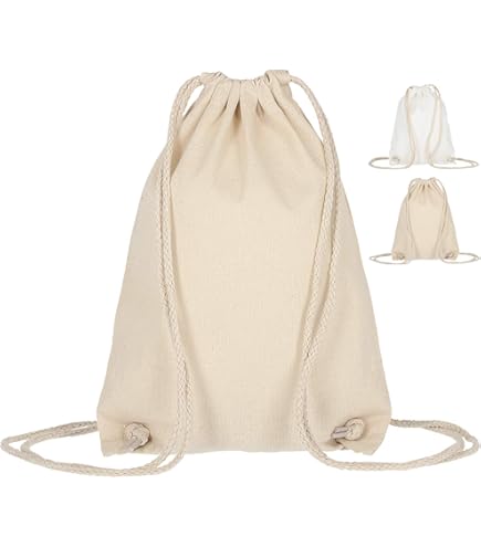 Katoenen tassen 1 stuks 38x42 cm sporttas - rugzak stoffen tas gymtas bag, buidel, katoenen tas, jutezak Oeko-Tex® gecertificeerd stoffen zak boodschappentas gymzak zak om te