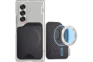 Miimall Mag-Safe Wallet pour Samsung Galaxy S25 S24 Ultra/Plus/FE/Z Fold 7 6 5/A17 A56/iPhone 17 16 Serie, Accueille 3 Cartes, PU Cuir Minimaliste Portefeuille Magnétique Double Face-Texture Carbone