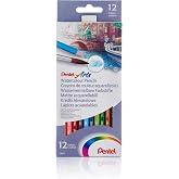 Pentel - Case with 12 watercolour wooden pencils.