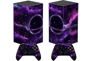 playvital Purple Deep Space Custom Vinyl Skins for Xbox Series X, Wrap Decal Cover Stickers for Xbox Series X Console Controller