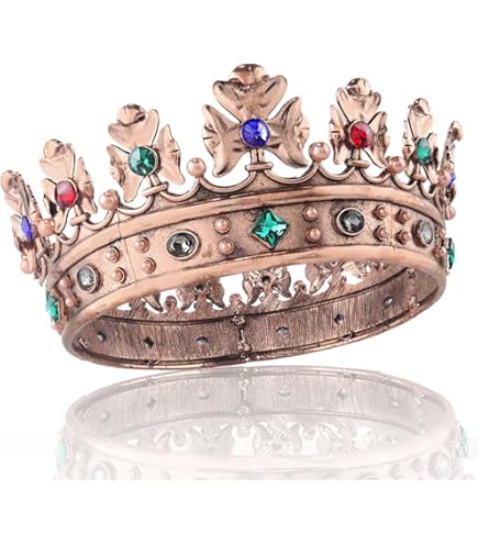 Corona De Rey Y Reina Para Adultos - Corona De Pico Medieval, PVC, Dorado/Plateado, Para Halloween, Cosplay Y Fiestas Temáticas