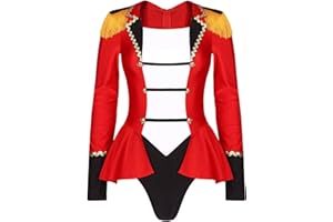 Nyeemya Disfraz de Domadora de Circo para Mujer Ringmaster Chaqueta con Flecos Lentejuelas Cosplay Showman para Fiesta Halloween Carnaval Navidad Dress Up