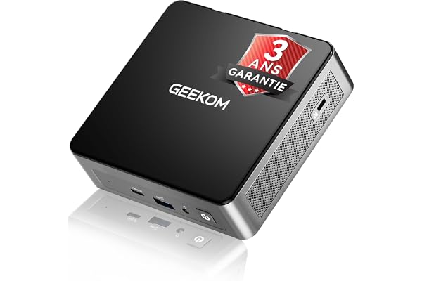 GEEKOM Air12 Mini pc avec Intel Pentium Gold 7505 Mini PC (jusqu'à 3.5GHz) 16 Go DDR4 512 Go M.2 SSD, Mini Ordinateur de Bureau, Triple écran 4K/8K Tour PC, BT5.2/WiFi6/RJ45 Gigabit/HDMI pour l'école