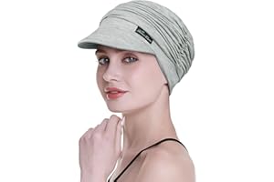 FocusCare Miękka czapka dla kobiet po chemioterapii, bambusowa, z daszkiem, na wypadanie włosów, turbany