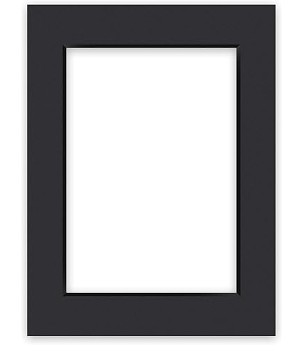 Passe-partout Carton Noir DIN A2 (42x59,4cm) Pour Format Intérieur 30x42cm - Lot De 3, Sans Acide, Biseau 45°