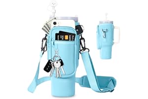 EEPLUYTY Torba na kubek Stanley Cup 1,2 l / 40 oz – praktyczna torba do przenoszenia z kieszenią na telefon komórkowy, breloczek do kluczy i regulowanym paskiem do użytku na zewnątrz, do biura, podróży i