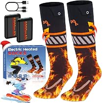 Chaussettes Chauffantes Rechargeables – 3 Températures, Batterie 5000mAh, Taille Unique 37-48, Lavables, Pour Chasse, Ski, Rando