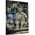 Magic Canvas Art - Bilder Sport Fußball Mbappe Neymar Leinwandbild 1- teilig Hochwertiger Kunstdruck modern Wandbilder Wandde