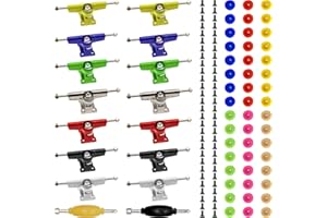 SIXPOINTS Fingerboard Repair Kit Include 14Pcs 30mm Wide Trucks with Nuts+48Pcs Multi Colour Wheel+56Pcs Screws+2Pcs Spanner Tool