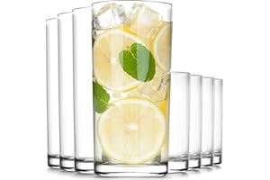 Zulay Kitchen Vasos acrílicos, 8 vasos de plástico irrompibles, sin BPA, vasos de plástico reutilizables para el hogar y el aire libre, apilables, sin plomo y aptos para lavavajillas (12 y 16 onzas)