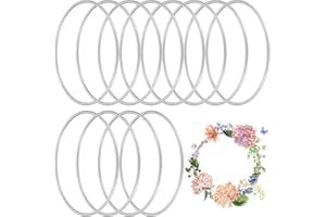 MAUUUBA 12 Pcs Metal Rings for Craft Rings, 10cm Dream Catcher Rings, Silver Metal Hoops, Metal Floral Hoops, Macrame Rings for DIY Arts and Crafts Projects Festival Wedding Wreath Wind Chime Rings