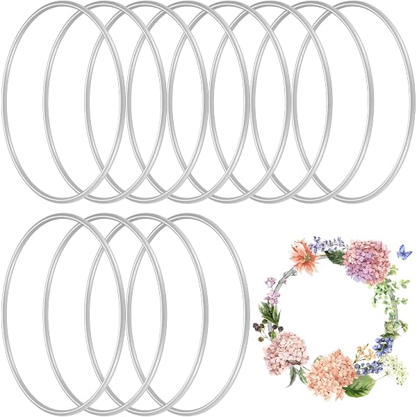 Cercles En Métal Pour DIY – Lot 12 Anneaux Argent 10 Cm De Diamètre, Épaisseur 2.8 Mm | Pour Attrapes-Rêves, Macramé, Décoration