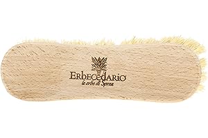 Spazzola Corpo per Spazzolatura a Secco, Setole Naturali Tampico Erbecedario, Legno di Faggio, Per Contrastare Inestetismi Cellulite e Ritenzione Idrica, Migliora la Circolazione, Azione Esfoliante