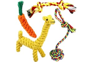 Decyam Dog Toys Rope Puppy Teething Chew Toy for Small Dogs, Interactive Tug of War Dog Rope Toy for Boredom, Dental Health and Relieve Stress (4 pack)