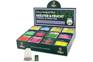 ‎EILLES KRÄUTER & FRUCHT Mischbox | Premium Sorten von EILLES TEE | mit 12 Sorten unterschiedliche Teebeutel | 5-Sterne Sortiment mit insgesamt 96 Teeportionen