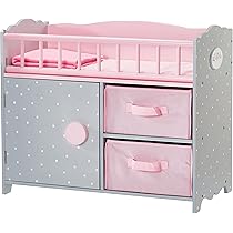 Fasciatoio Per Bambole Bayer Chic 2000 - Con 3 Scomparti, Imbottito, Design Stelle Grigie, Per Bambole Fino A 46 Cm - Foto 8