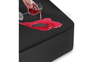 SUFDARI Mattress Protector Waterproof Double, Premium Mattress Covers 135X190cm, Breathable, Waterproof bed sheet with 30cm depth Pockets rubber Mattress Protector-Black