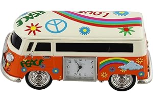 WIDDOP AND CO Orange Camper Van miniture clock