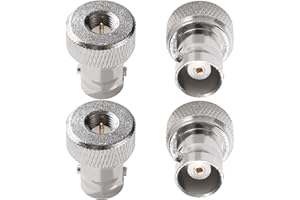 KUOQIY 4 PCS BNC Female to SMA Male Adapter, SMA to BNC Connectors, for Antennas, Wireless LAN Devices, Coaxial Cables, Nickel Plated