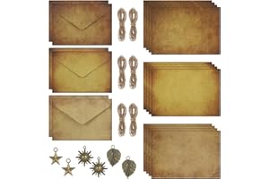 Fanshiontide Lot de 30 enveloppes en papier kraft vintage avec enveloppe et papier à lettres aspect vieilli - Cadeaux faits à la main pour écrire un anniversaire, Noël