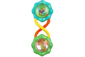Bright Starts, Rattle & Shake Juguete de pesas para bebé, color verde, a partir de 3 meses