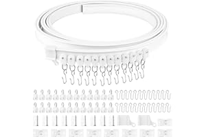 Apritsce Flexible Gardinenschiene, 3M Gardinenschiene 1 Läufig mit Stummen Rollen für Vorhänge, Duschvorhang Schiene, Vorhangschiene für Fenster Vorhänge Raumteiler Schienenvorhangsystem