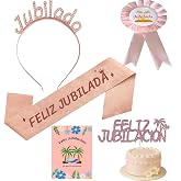5 Pcs Women's Retirement Gift Headband+Band+Card+Cake Topper+Badge | Gift Labor Farewell Tiara Happy Retirement Woman Happy R