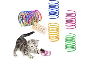 Andiker Cat Spiral Spring, 12 Pc Cat Creative Toy to Kill Time and Keep Fit Interactive Cat Toy Sturdy Heavy Plastic Spring Colorful Springs Cat Toy for Swatting, Biting, Hunting Kitten Toys