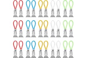 DONQL 30 Stück Metall-Clips zum Aufhängen von Geschirrtüchern und Küchenhandtüchern, Zange für Strandtücher, Planenclips (5 Farben)