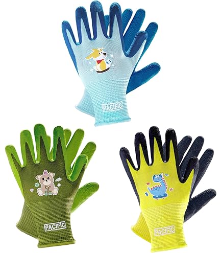 Verdemax Medium Size Cotton Garden Gloves With Fun Fantasy Print & PVC Dotted Palm